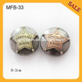 MFB33 Classic jeansl western bon brossage boutons en métal pour hommes 20mm